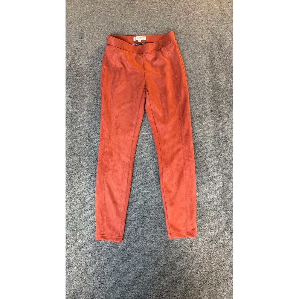 Nanette Lepore Faux Suede Leggings Rust Orange Slim Pull On‎ Pants Womens XS
